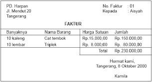 Contoh, Jenis, Keabsahan, Fungsi, Macam Dan Pengertian Faktur Menurut Para Ahli