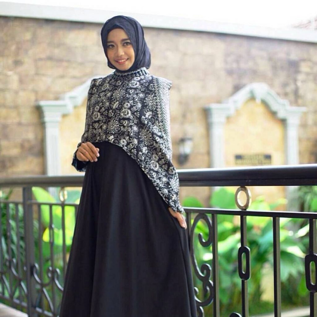 Model Gamis Batik Kombinasi Terkini