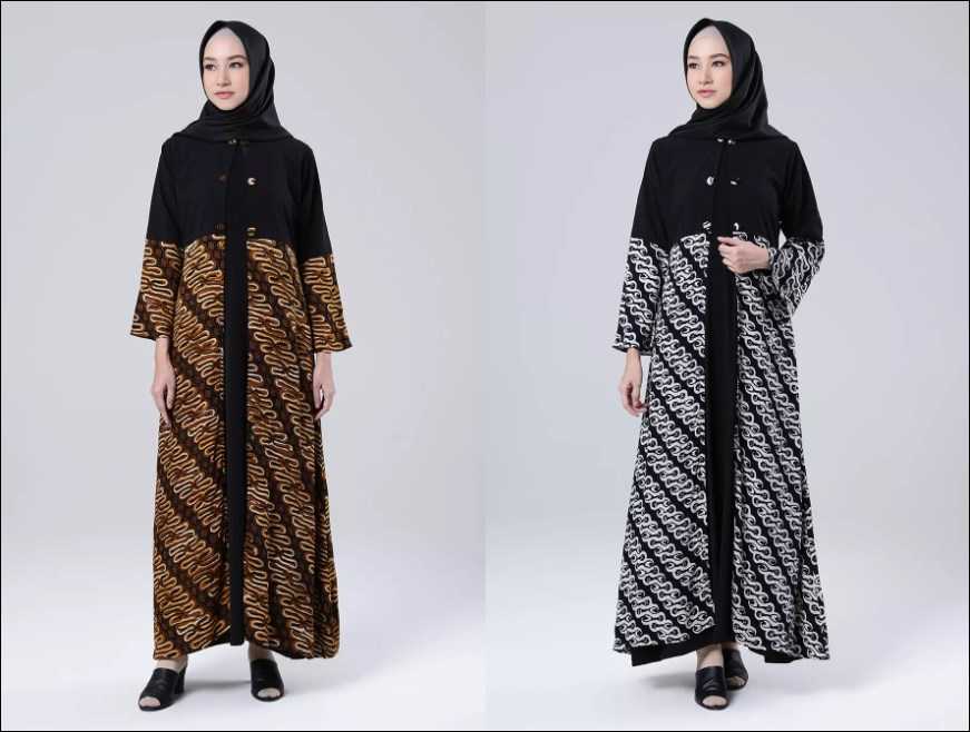 Model gamis batik sifon untuk acara pesta